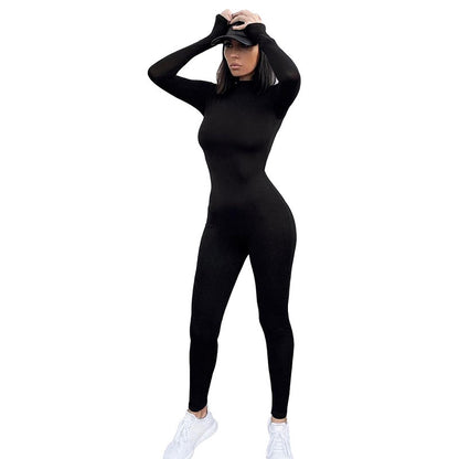 Long Sleeve Round Neck Jumpsuit