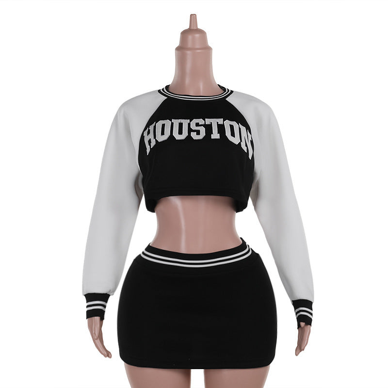 Baseball Sweater Skirt Set