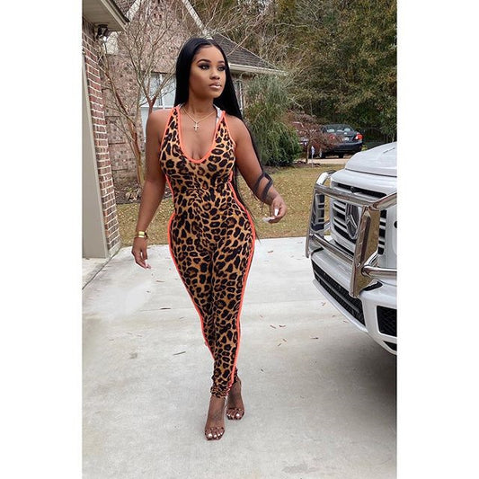 Leopard Vest Jumpsuit